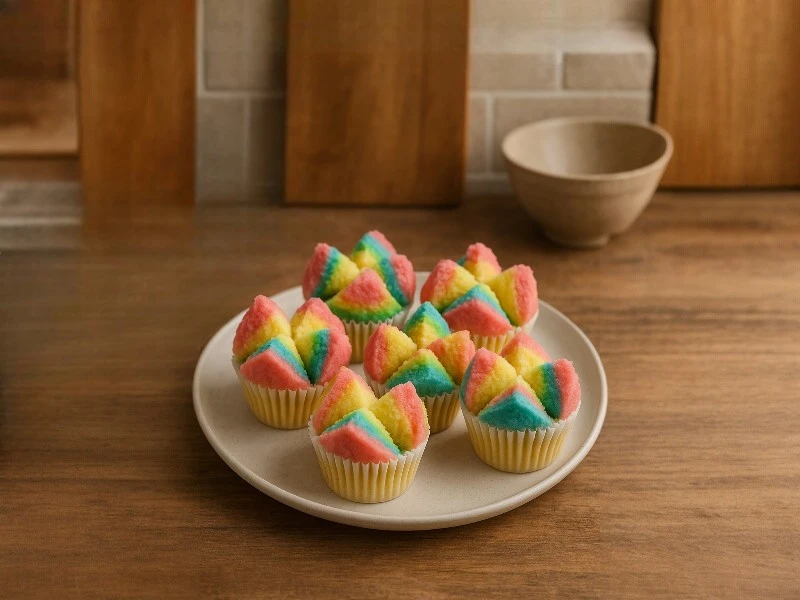Bolu Kukus Mekar Rainbow